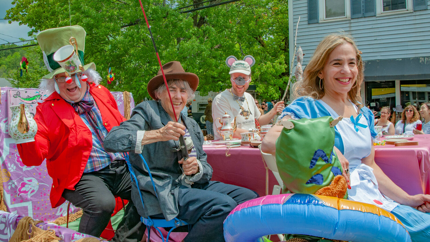 “Once Upon a Trout” was this year's Livingston Manor Trout Parade theme. Check out WJFF Radio Catskill's team floating down Main Street with a fishy "Alice in Wonderland" tableau. Bravo!